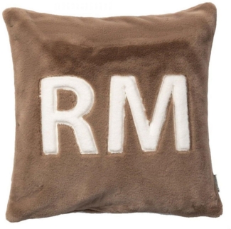 Rivièra Maison Kissenhülle Kissen Bachant Kunstpelz Braun Weiß (50x50cm)