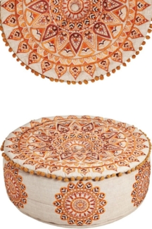Marrakesch Orient & Mediterran Interior Pouf Orientalische Pouf Hocker Sitzpuff Deko Aziza Braun, Handarbeit