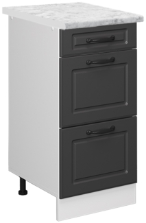 Küchenunterschrank R-Line Anthrazit Landhaus 40 cm AP Marmor Vicco