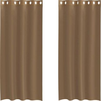 vidaXL Voile Vorhänge mit Ösen 2 Stk. Hellbraun 4102128