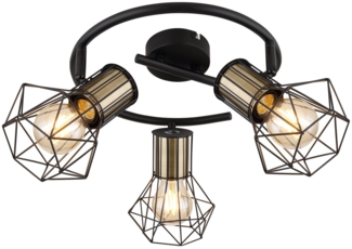 Deckenleuchte Wohnzimmer Deckenlampe Schlafzimmer Gitter Schwarz 54017-3M