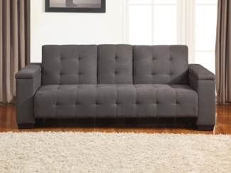 Vente-unique - Schlafsofa Klappsofa 3-Sitzer - Microfaser - Grau - DEVONSHIRE