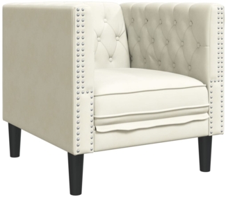 vidaXL Chesterfield-Sessel Creme Samt 372680