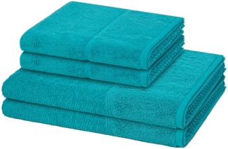 Möve for frottana Pearl 4 tlg. Frottier-Set - 2 X Handtuch (50 X 100cm), 2 X Duschtuch (67 X 140cm) - 500 g/m² - Ocean