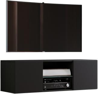 Fernsehtisch TV Fernsehschrank Hängeschrank Wohnzimmer Glas Hifi Regal schwarz