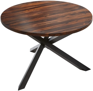 Esstisch rund wenge massiv Akazie 120 cm schwarz SANDY 524689