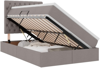 vidaXL Aufbewahrungsbett mit Matratze Taupe 120x200 cm Kunstleder 3371838