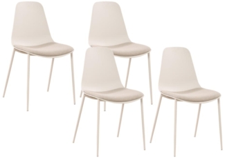 Vente-unique - Gartenstuhl 4er-Set - Polypropylen & Metall - Beige - NEGERI von MYLIA