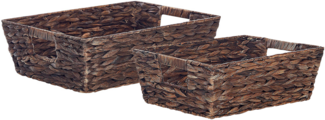 Aufbewahrungskorb Wasserhyazinthe dunkelbraun 2er Set PANDZ
