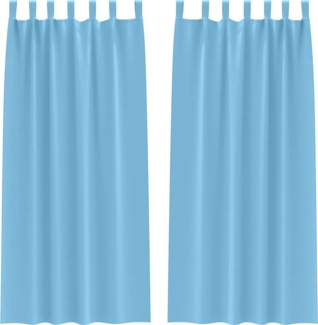 vidaXL Verdunkelungs-Vorhänge mit Ringen Himmelblau Polyester 4107546