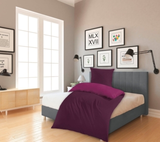 KiNZLER Wendebettwäsche Mikrofaser Flanell Bettwäsche "Cashmere Touch", Microfaser-Flanell, Polyester, 2 teilig, Uni Farben, besonders weich