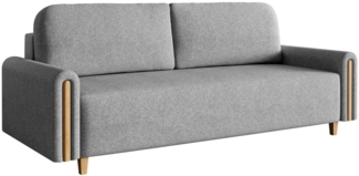 Selsey 'Majla' 3-Sitzer Schlafsofa mit wasserabweisendem Strukturgewebe und Bettkasten, Grau