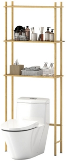 MC Star Badregal Toilettenregal 3 Ebenen Badezimmerregal mit Umkippschutz, platzsparend Multifunktionsregal für Waschküche, Land Stil, Naturholz