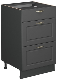 Küchenunterschrank Fame-Line Anthrazit-Gold Landhaus 50 cm ohne Arbeitsplatte Vicco