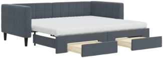 vidaXL Tagesbett Ausziehbar mit Schubladen Dunkelgrau 90x190 cm Samt 3196777