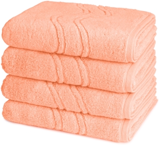 Ross Cashmere feeling 4 tlg. Frottier-Set - 4 X Handtuch (50 X 100cm) - 520 g/m2 - Peach Pink