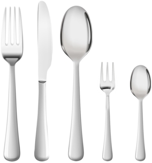 30-teiliges Besteckset aus Edelstahl mit silbernem Besteck und Löffeln für Kinder.