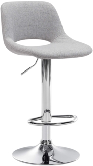 DELUKE® Barhocker JAKSON - Hellgrau, Stoff, Chrom Barhocker mit Lehne Barstuhl Tresenhocker Tresenstuhl Kneipenhocker Kneipenstuhl