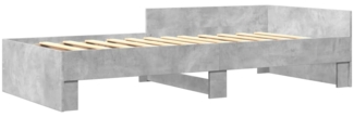 vidaXL Bettgestell Betongrau 75x190 cm Holzwerkstoff 849596