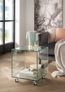 Beistelltisch >7/177< in Klarglas, Glas - 38x44x38cm (BxHxT)