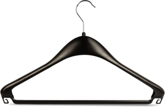 RSR Hangers Kleiderbügel F 44 cm Jackenbügel Sakkobügel Kunststoff Schwarz, (10-tlg)