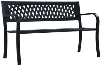 vidaXL Gartenbank 125 cm Schwarz Stahl 47943