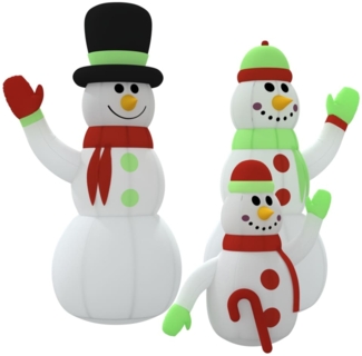 vidaXL Aufblasbare Schneemann-Familie mit LEDs 500 cm 345387