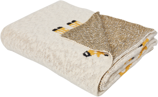 Kuscheldecke CHILARI Baumwolle 130 x 170 cm Beige