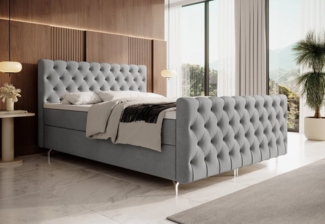 yourhouse24 Boxspringbett Chester Plus (Bonell-Matratze und Topperr), mit zwei Bettkästen (mit zwei Bettkästen, Bonell-Matratze und Topper), Doppelbett, Polsterbett mit Kopfteil, Boxspringbett