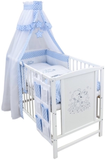 Baby-Delux Komplettbett Babybett Mia Komplettset Betttasche, 11-tlg, Kinderbett 60x120 cm weiß, Bettset verschiedene Designs