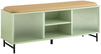 SoBuy FSR115-GR Schuhbank, MDF, Lackiert, Grün, 90 x 46 x 34 cm