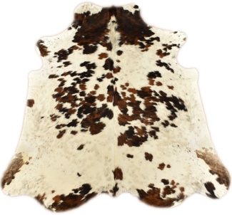 KUHFELL online & NOMAD Fellteppich KUHFELL STIERFELL RINDERFELL TEPPICH BRAUN WEIß TRICOLOR 210 x 190 cm