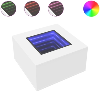 LED-Couchtisch, Sofatisch Weiß 60 x 60 x 40 cm Holzwerkstoff