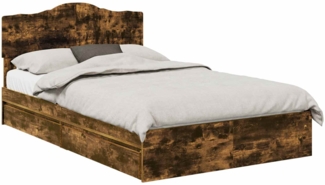 vidaXL Aufbewahrungsbett Geräucherte Eiche 135x190 cm Holzwerkstoff 3413107