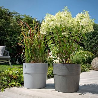 Scheurich Pflanzgefäß Groove Ø 28 x 26 cm anthrazit-carbon