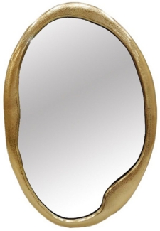 riess-ambiente Wandspiegel ABSTRACT 70 cm gold – oval, handmade, Metall, Statement-Piece (Einzelartikel, 1-St), organische Form, Unikat, eleganter Spiegel für Flur & Wohnzimmer, Deko