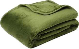 Gözze - Premium Cashmere-Feeling Wohn- und Kuscheldecke, 500 g/m², 220x240 cm - Dunkelgrün