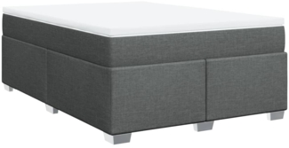 vidaXL Boxspringbett mit Matratze Dunkelgrau 140x200 cm Stoff 3285138