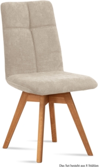Esszimmerstuhl drehbar (8er-Set) Dorea 47 x 92 x 60 Eiche geölt/Natur