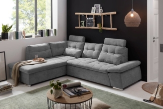 Entdecken Sie zeitlose Eleganz: Das Nalo Schlafsofa von ED Exciting Design mit verstellbaren Armlehnen und Bettkasten