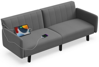 BIGZZIA Schlafsofa 3-Sitzer-Convertible-Sofa - 2 in 1 Clic Clac Schlafsofa, 3-stufig verstellbare Rückenlehne - mit USB-Anschluss