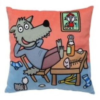 Kissen 30x30 cm, Grauer-Wolf zu Hause