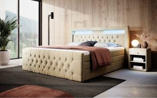 Boxspringbett Gloria 200x200 H2 Beige