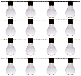 MARELIDA LED-Lichterkette LED Party Garten Lichterkette 16 Glühbirnen 4,5m für Außen Garten, 16-flammig