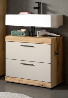 Waschbeckenunterschrank Shawn in sand und Eiche 60 cm