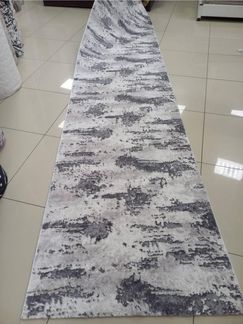 Gel-Läufer mit rutschfester Rückseite 80 x 450 cm Baumwolle Grau 88781767 [en. casa]