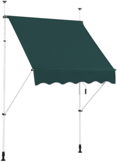 150 cm Breit Klemmmarkise ohne Bohren UV-beständige Balkonmarkise Höhenverstellbare Markise Grün
