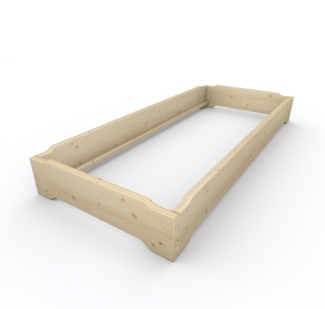 Stapelbett Holzbett (Fichte) "Gäste-Edi" 90 x 220cm 27cm Gästebett Jugendbett