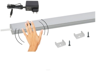 QLS LED Unterbauleuchte Neutralweiß 4000K 30 - 120 cm, LED fest integriert, mit Hand-Sweep-Sensor Schrankbeleuchtung Bewegungsmelder