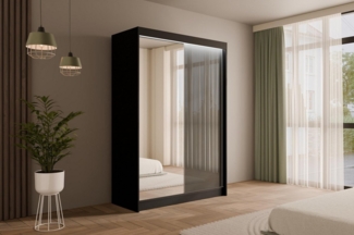 ALTDECOR Schiebetürenschrank VESLI (Kleiderschrank Garderobenschrank mit viel Stauraum Moderner Schrank) Spiegel Spiegeltüren Vielseitiger Schwebetürenschrank LED Beleuchtung